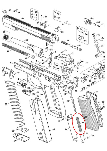 CZ Main Spring 85/75 compact - steel gray 