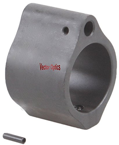 Vector Optics Steel 0.875" Inch Low Profile Micro Gas Block Barrel Mount with Rool Pins - Black
