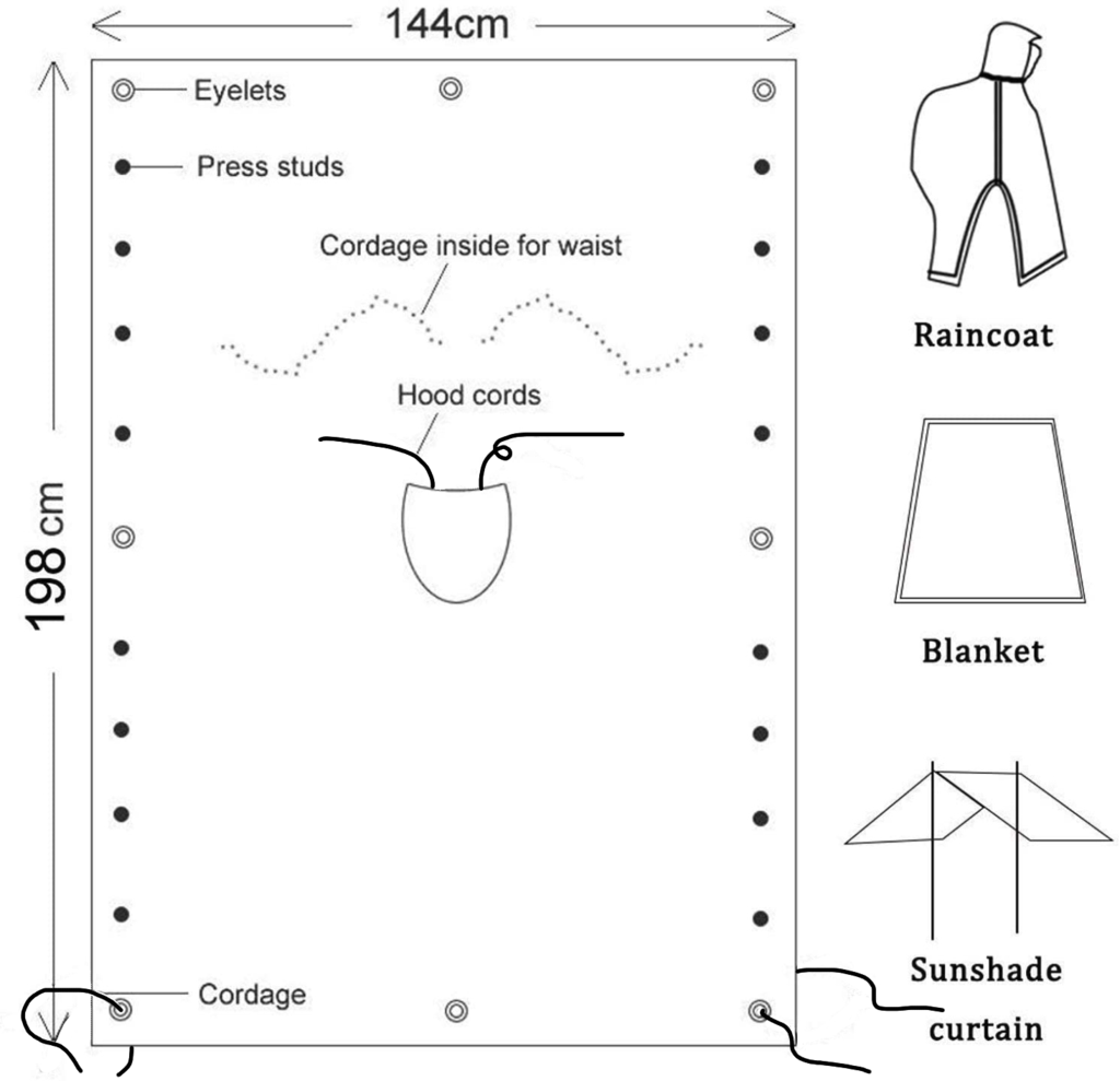KONUSTEX - LAXO PONCHO - Giacca da caccia verde leggero impermeabile anti vento - Green
