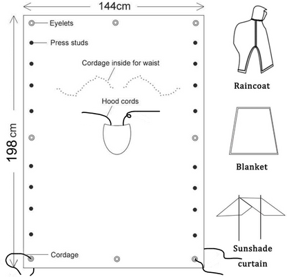 KONUSTEX - LAXO PONCHO - Giacca da caccia verde leggero impermeabile anti vento - Green