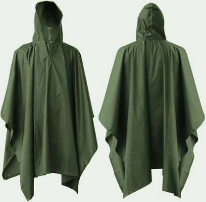 KONUSTEX - LAXO PONCHO - Giacca da caccia verde leggero impermeabile anti vento - Green