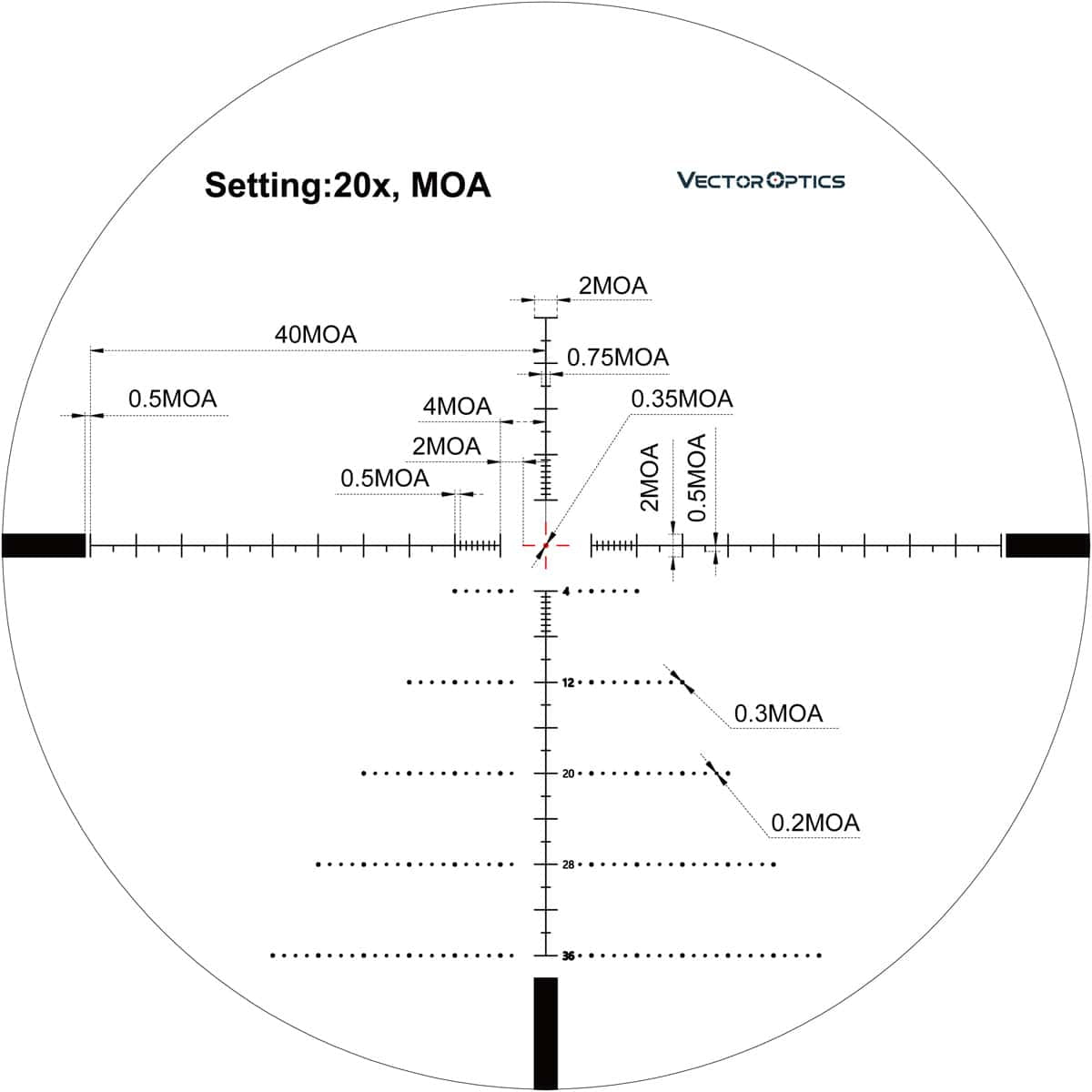 Vector Optics Riflescope 30mm Tube Tourex 4-24x50 FFP Illuminated VML-1 Reticle