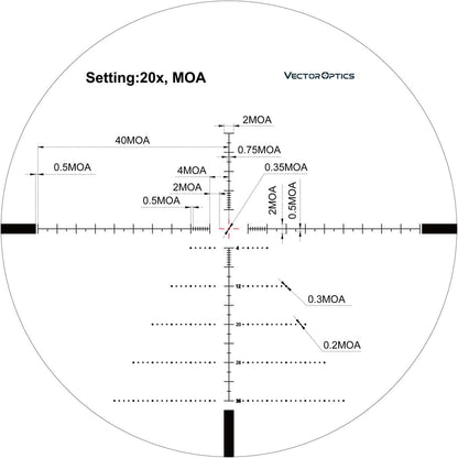 Vector Optics Riflescope 30mm Tube Tourex 4-24x50 FFP Illuminated VML-1 Reticle