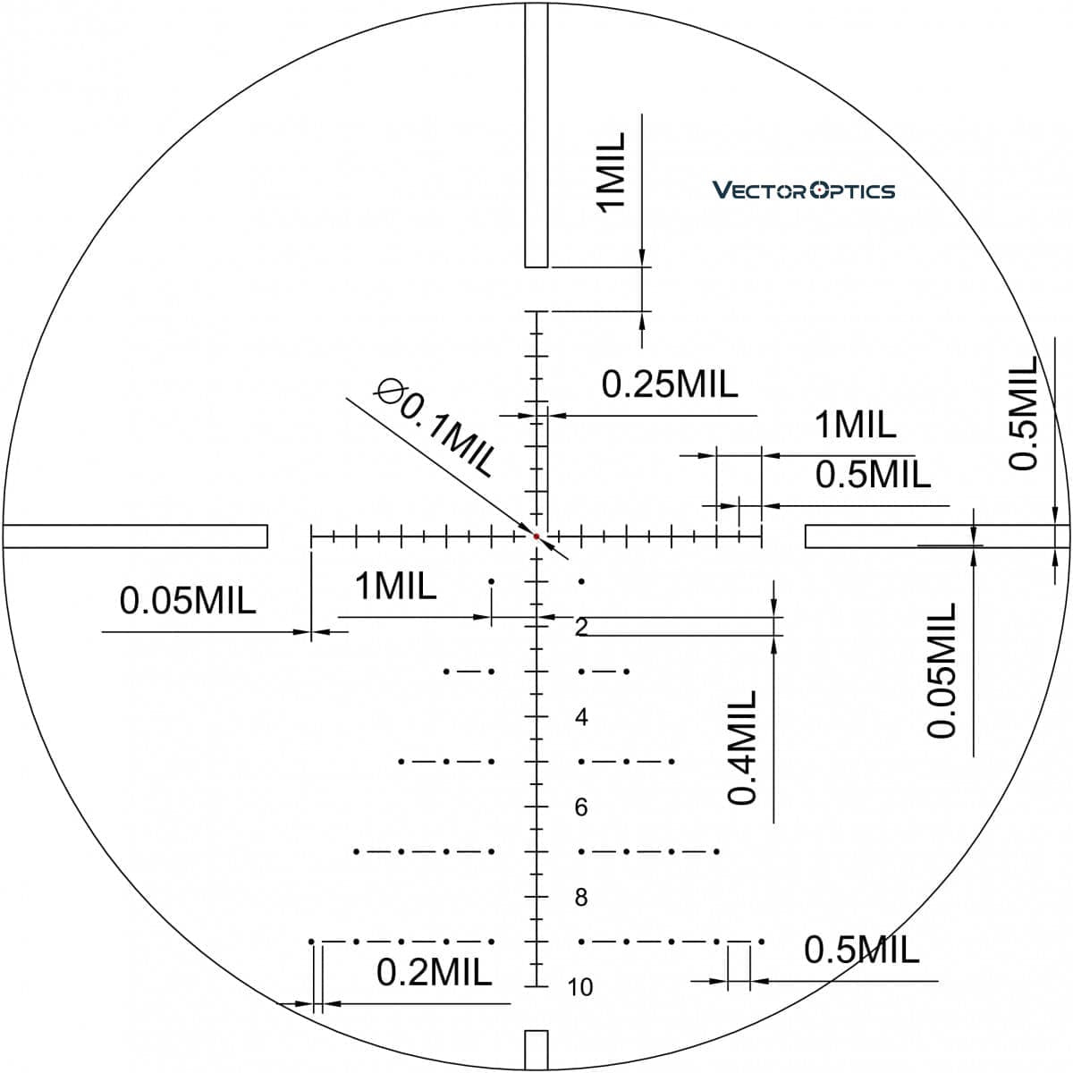 Vector Optics Paragon Riflescope 30mm Tube 5-25x56mm SFP GenII Illuminated VPA-2 Reticle