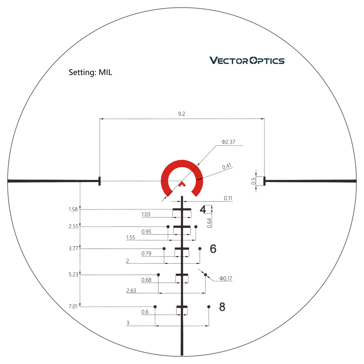 Vector Optics Continental Riflescope 34mm Tube 1-6x28mm FFP Illuminated VCT-BNW Reticle