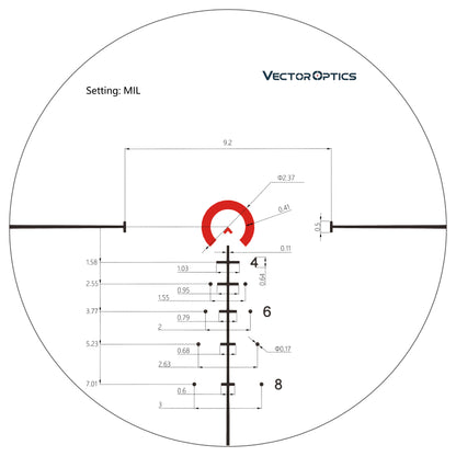 Vector Optics Continental Riflescope 34mm Tube 1-6x28mm FFP Illuminated VCT-BNW Reticle