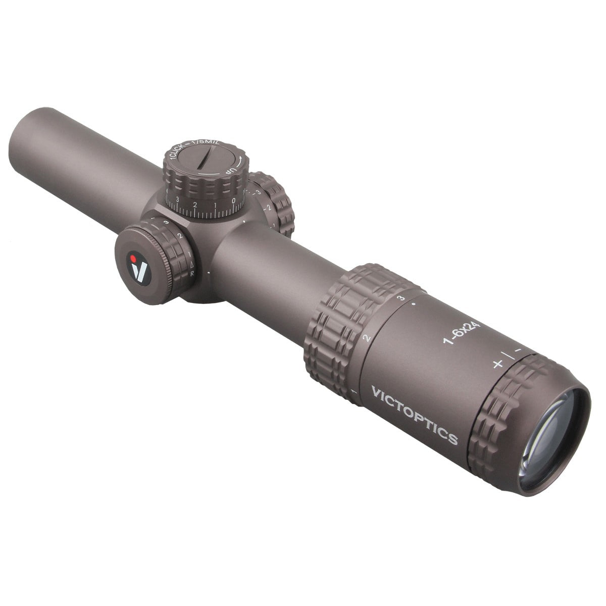 VictOptics Riflescope S6 30mm  Tube 1-6x24 SFP Illuminated VI-CTSIX Reticle Coyote