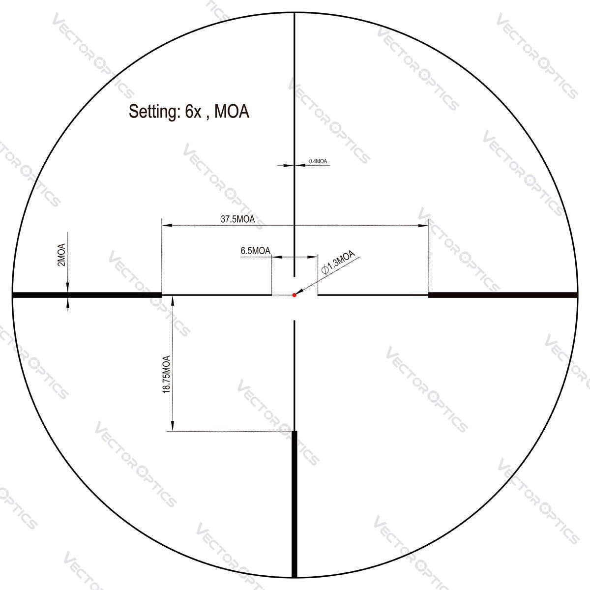 Vector Optics Continental x6 1-6x24 G4 30mm Tube German #4 Reticle
