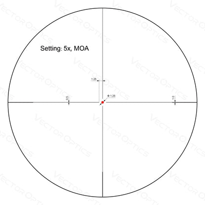 Vector Optics Forester 1-5x24SFP GenII 30mm Tube Crossair Dot Reticle