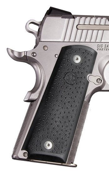 Hogue 1911 Government Model Black Rubber Panels With Palm Swells
