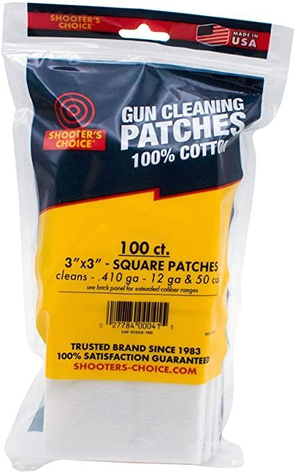 Shooter's Choice 3" Cotton Gun Cleaning Patches- 100 count