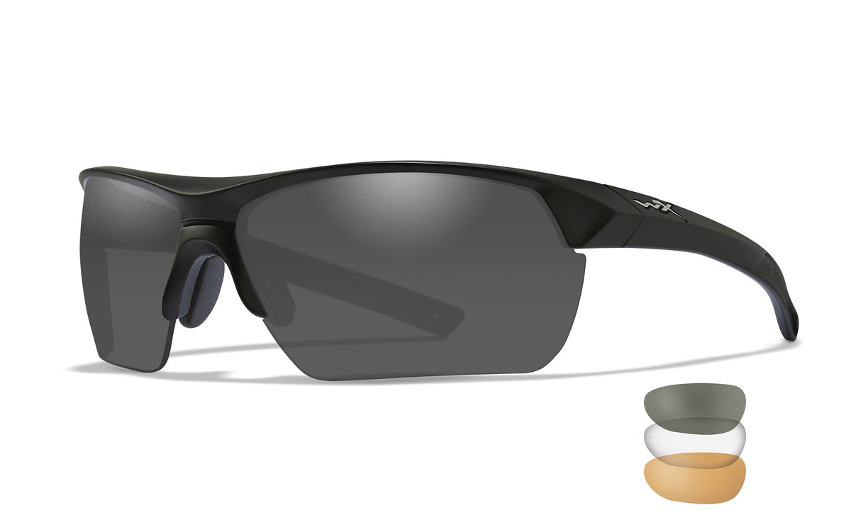 Wiley X GUARD ADVANCED Matte Black Frame with Light Rust, Smoke Grey, Clear Lenses
