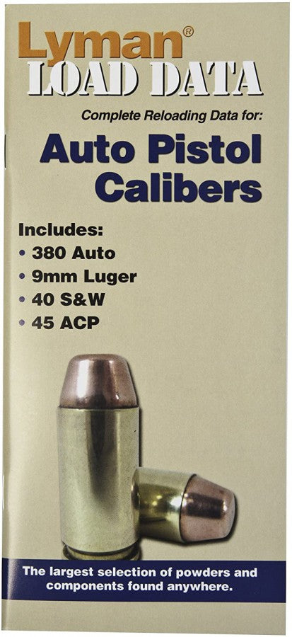 LYMAN Load Data for Auto Pistol Calibers 