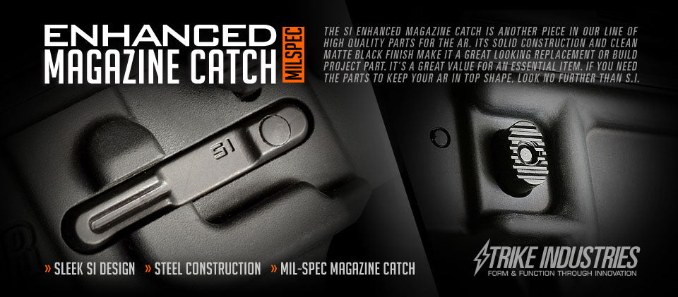 Strike Industries Enhanced Magazine Catch nero per AR-15, dettaglio 4