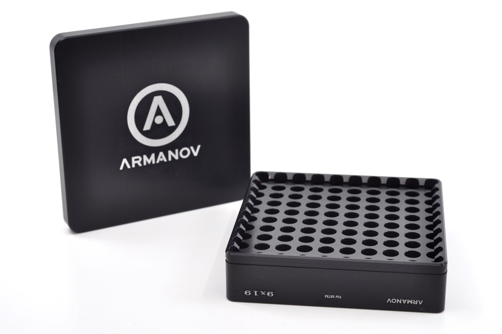 Armanov Case Gauge box 100 rnd pockets with Flip Cover 45ACP - Black