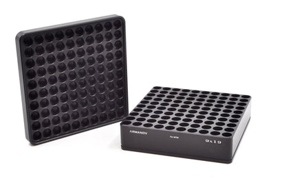 Armanov Case Gauge box 100 rnd pockets with Flip Cover 45ACP - Black