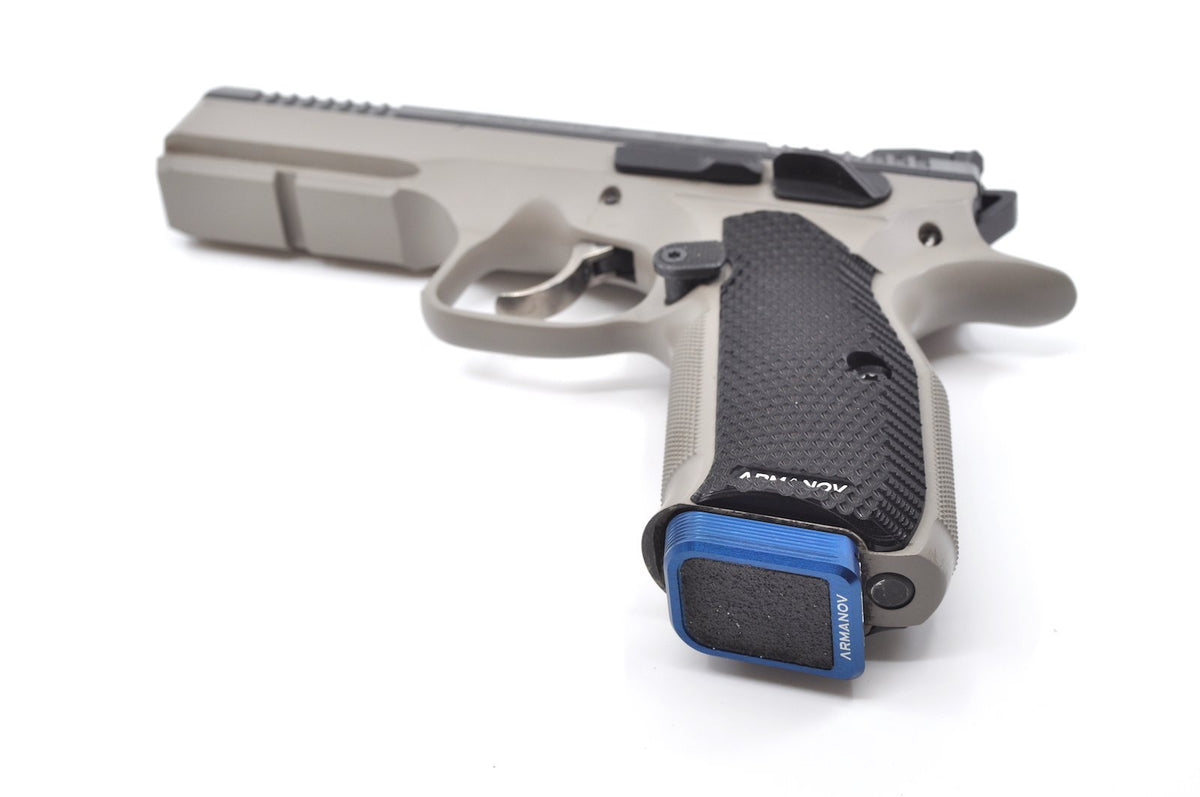 Armanov fondello caricatore +1 Rnd per Shadow 2 SP01 CZ 75 Race – blu – vista 2