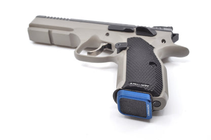 Armanov fondello caricatore +1 Rnd per Shadow 2 SP01 CZ 75 Race – blu – vista 2