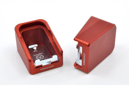 Armanov Magazine Base Pad +2 rnd for Glock V2 - Red