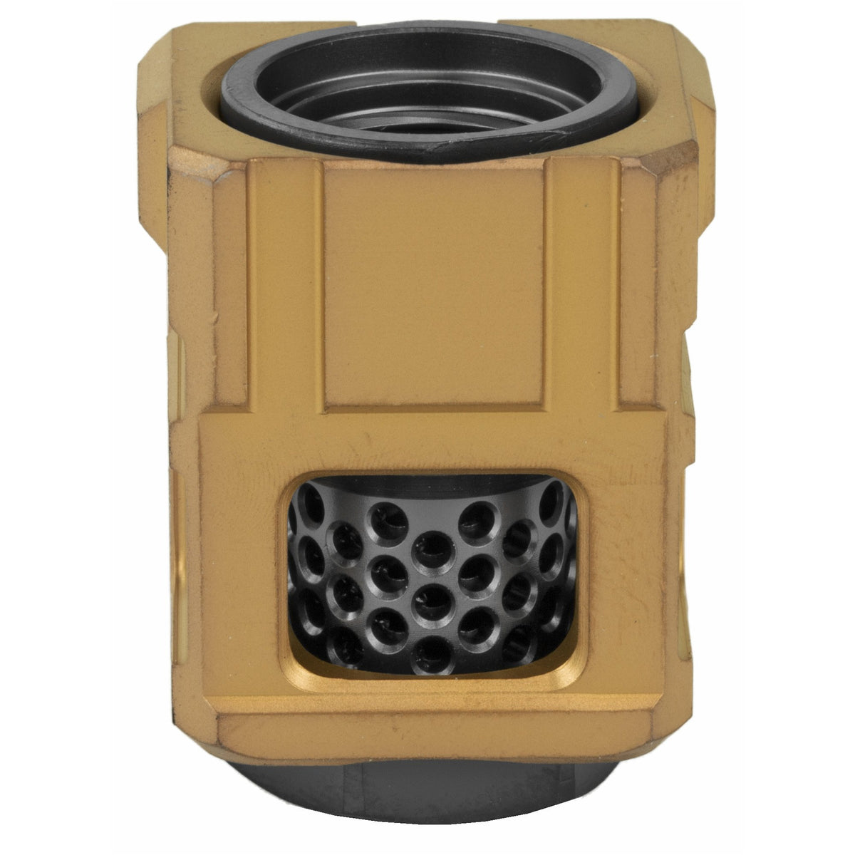Chaos Gear Supply Qube Compensator 1/2X28 Thread Pitch Gold/Black