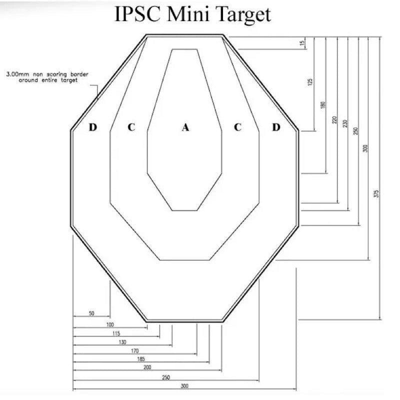 Double Alpha Academy mini bersagli IPSC (60%) bersagli in cartone retro bianco – confezione da 50 – vista 2