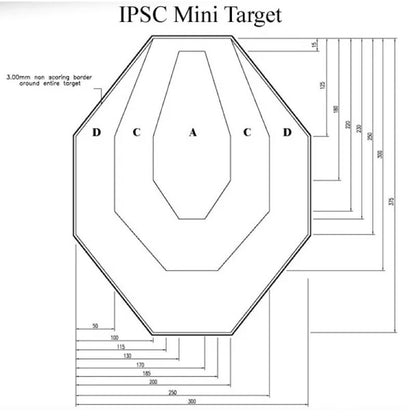 Double Alpha Academy mini bersagli IPSC (60%) bersagli in cartone retro bianco – confezione da 50 – vista 2