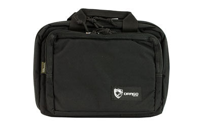 Drago Gear, Double Pistol Case, 5 Internal Magazine Holders, Black