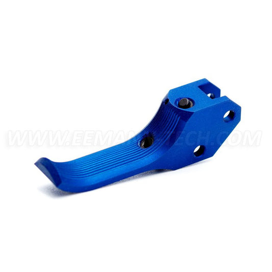 Eemann Tech Trigger For CZ 75 Front-Shifted/Long Fingers, Serrated - Blue
