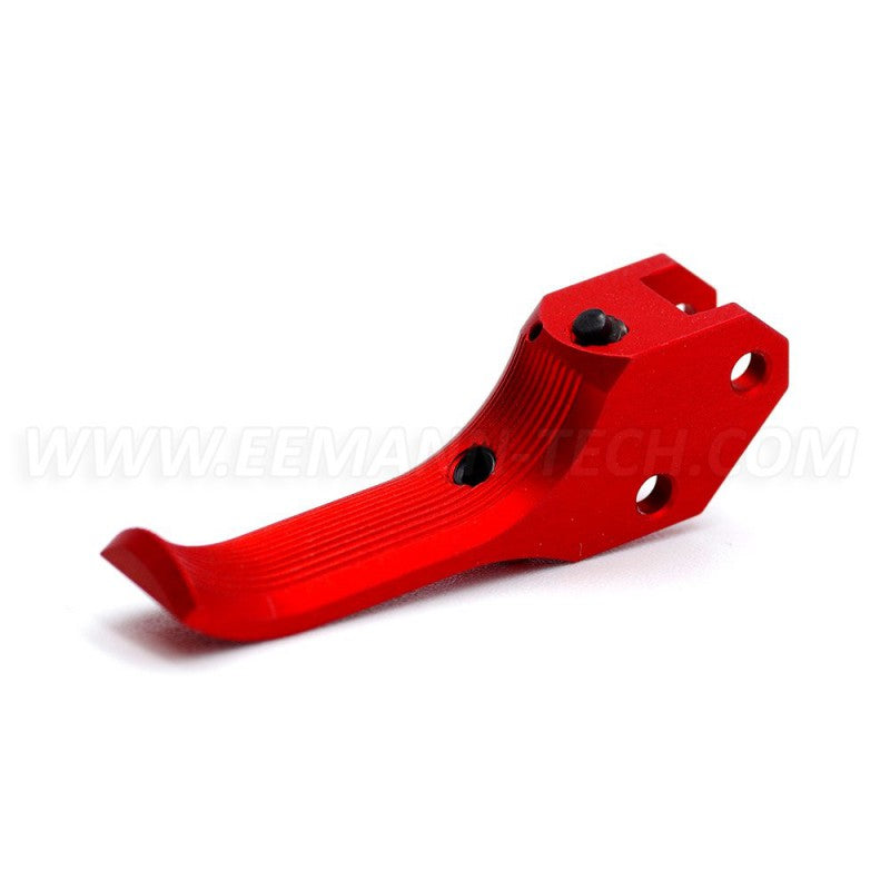 Eemann Tech grilletto per CZ 75 avanzato per dita lunghe, zigrinato – rosso