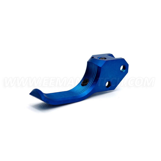 Eemann Tech Trigger For CZ 75, Back-Shifted / Serrated Short Fingers - Blue