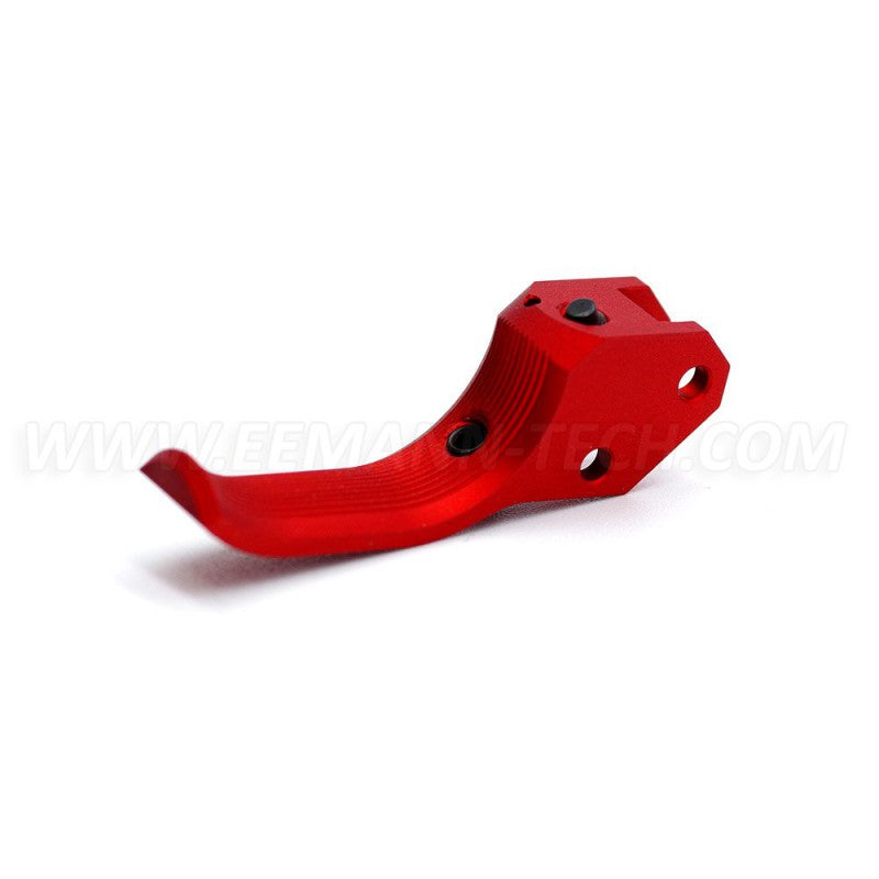 Eemann Tech grilletto per CZ 75, arretrato per dita corte, zigrinato – rosso