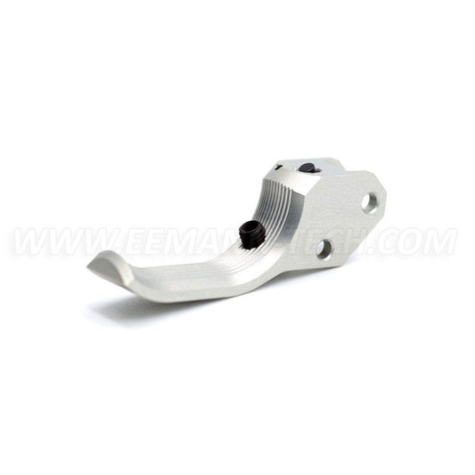 Spust Eemann Tech SA do CZ 75, cofnięty (Back-Shifted), ząbkowany – srebrny