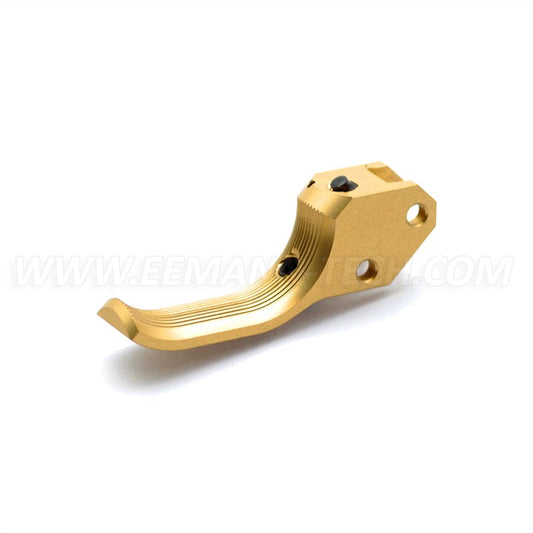 Eemann Tech Trigger For CZ 75, Back-Shifted / Serrated Short Fingers - Gold