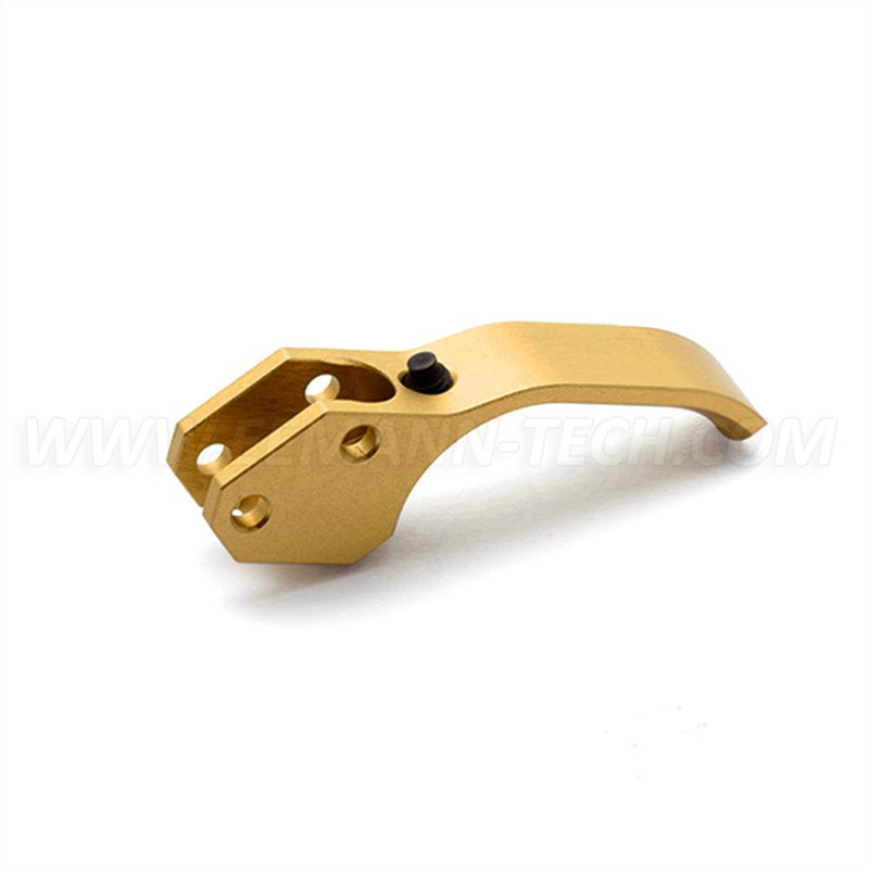 Eemann Tech Trigger For CZ 75, Back-Shifted / Serrated Short Fingers - Gold
