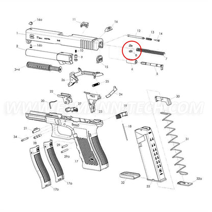 Eemann Tech coppette molla percussore per Glock