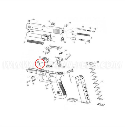 Eemann Tech Slide Lock Spring for GLOCK 19, 23, 32, 38