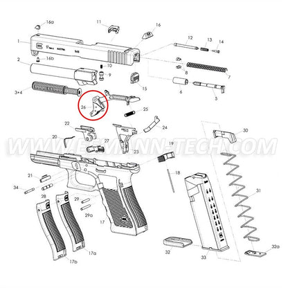 Eemann Tech Trigger with Trigger Bar for GLOCK GEN3 9MM - Black
