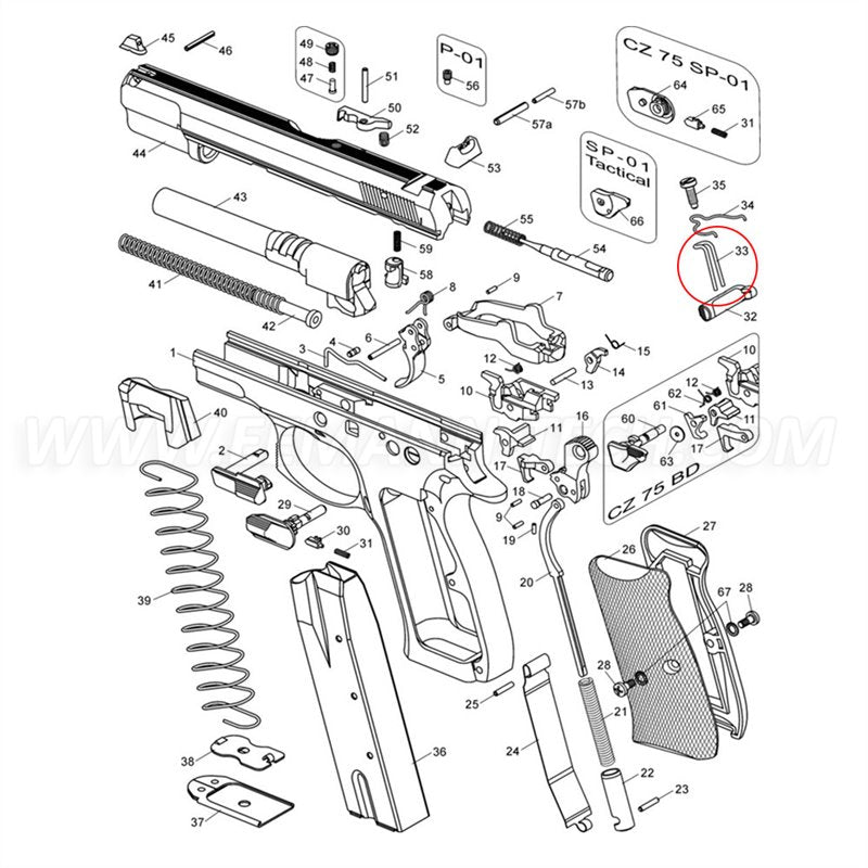 Eemann Tech Competition Magazine Catch Release Spring ( -10% Power ) For CZ