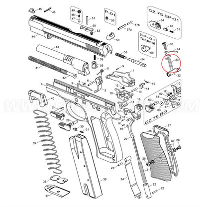 Eemann Tech Competition Magazine Catch Release Spring ( -10% Power ) For CZ