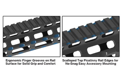 Paramano free float UTG PRO Super Slim M-LOK 13 pollici per S&W M&P10, vista 5