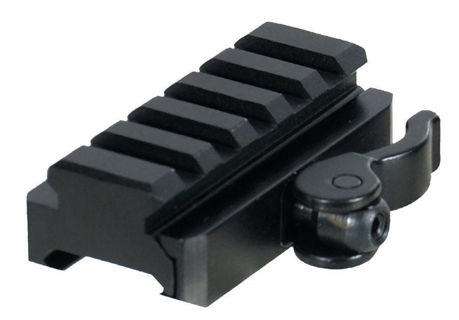 Riser Picatinny UTG 5 slot con leva QD a profilo medio, vista 1