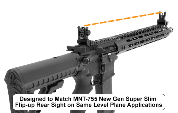 UTG Tacca di mira Posteriore Model 4 Flip Up Low Profile Picatinny