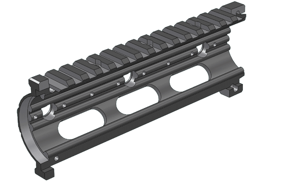Paramano UTG PRO Slim-Rail split per AR-15 carbine length nero, vista 4
