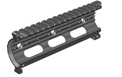 Paramano UTG PRO Slim-Rail split per AR-15 carbine length nero, vista 4