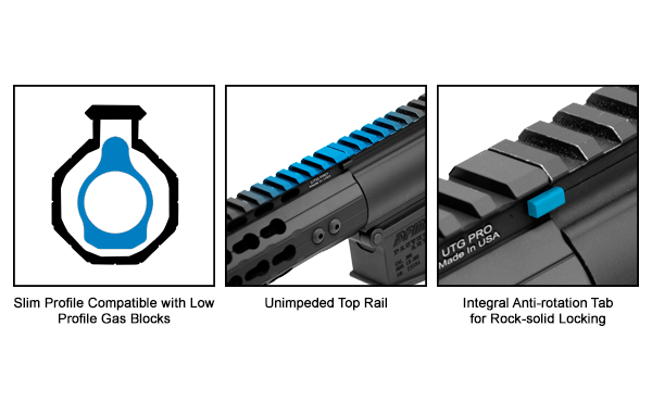 UTG Handguard 15" Super Slim Free Float Rail Keymod per AR10
