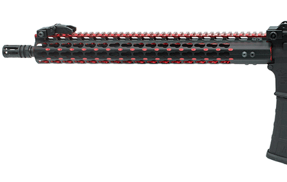 UTG PRO AR15 15" KEYMOD Super Slim Free Float Handguard - Black/Red