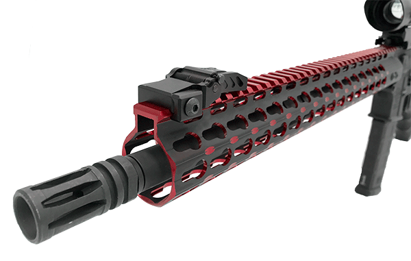UTG PRO AR15 15" KEYMOD Super Slim Free Float Handguard - Black/Red