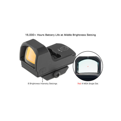 Red dot UTG OP3 Micro SL 4 MOA con footprint Docter, vista 3