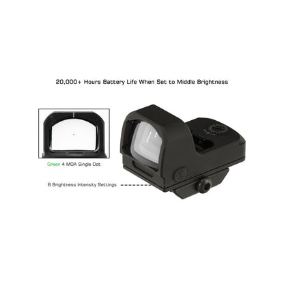 UTG Reflex Micro Dot, Green 4 MOA Single Dot OP-RDM20G