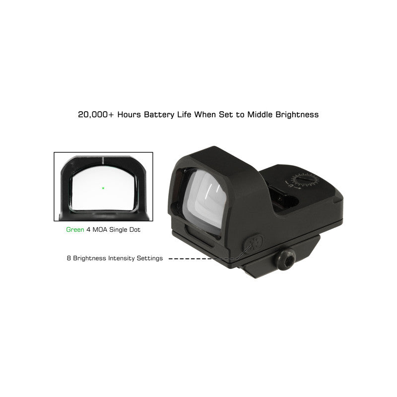 Red dot UTG OP3 Micro SL 4 MOA con footprint Docter, vista 2